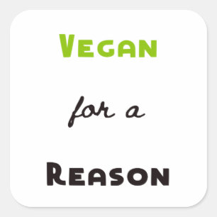 Pegatina Cuadrada Vegano por una razón