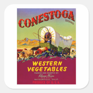 Pegatina Cuadrada Vegetales occidentales de Conestoga