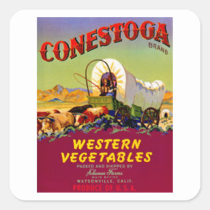 Pegatina Cuadrada Vegetales occidentales de Conestoga