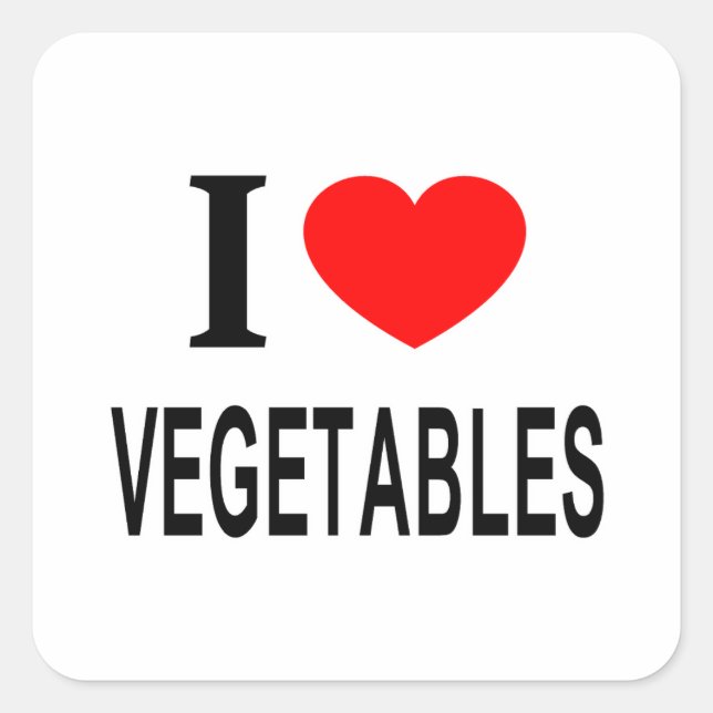 PEGATINA CUADRADA ❤️ VEGETALES QUE AMO LAS VERDURAS QUE CORAZÓN VEGE (Anverso)