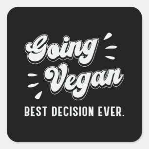 Pegatina Cuadrada Vegetales veganos, animales para dar ideas