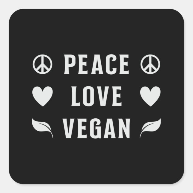 Pegatina Cuadrada Vegetales Vegetales Vegetarianos Regalo de Veganis (Anverso)
