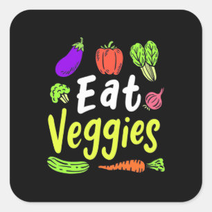 Pegatina Cuadrada Vegetarianos