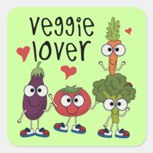 Pegatina Cuadrada Veggie Lover