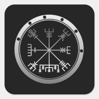 Pegatina Cuadrada Vegvisir Viking Compass