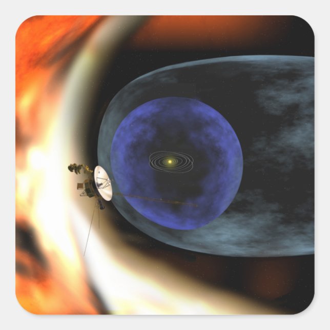 Pegatina Cuadrada Vehículo espacial Voyager 2 (Anverso)