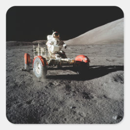 Pegatina Cuadrada Vehículo Lunar Rover de la NASA Apolo 17, 1972
