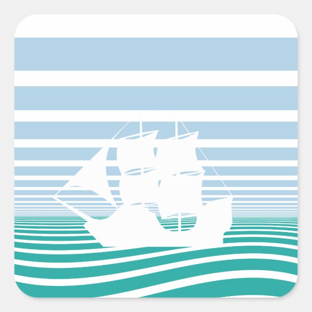 Pegatina Cuadrada Vela (Anverso)