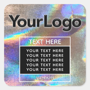 Pegatina Cuadrada Vela artesanal Holográfica Rainbow Profesional