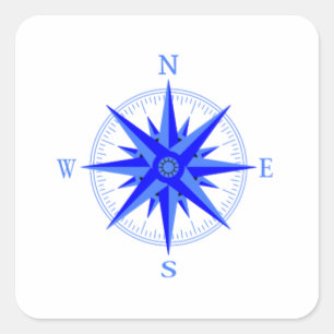 Pegatina Cuadrada Vela - Camisas Náuticas Rosa Viento