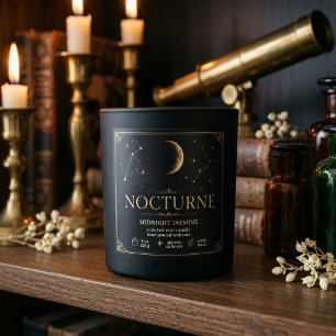 Pegatina Cuadrada Vela Celestial Nocturna de Lujo Jazmín de Medianoc