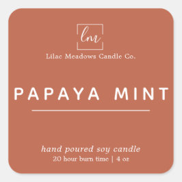 Pegatina Cuadrada Vela con el logotipo de barro de coral moderno sen