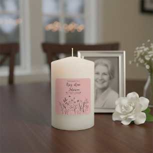 Pegatina Cuadrada Vela conmemorativa personalizada Celebra la Vida