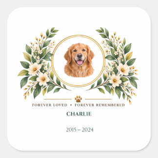 Pegatina Cuadrada Vela conmemorativa personalizada para mascotas, fo
