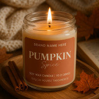 Vela de Especias de Calabaza Minimalista | Otoño P