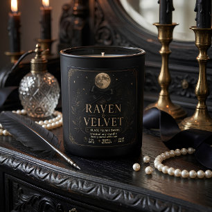 Pegatina Cuadrada Vela de Halloween de lujo Raven & Velvet