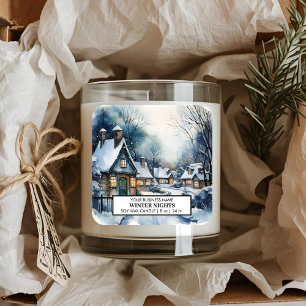 Pegatina Cuadrada Vela de las noches de invierno Cosy Navidades Co