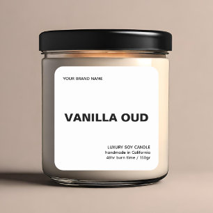 Pegatina Cuadrada Vela de lujo blanca moderna minimalista