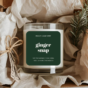 Pegatina Cuadrada Vela de Navidades minimalistas Gingersnap