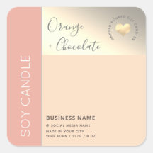 Vela de soja de tipografía de bloque de color eleg