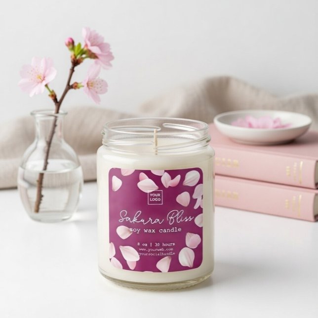 Pegatina Cuadrada Vela personalizada de cera de soja Sakura Bliss (Subido por el creador)