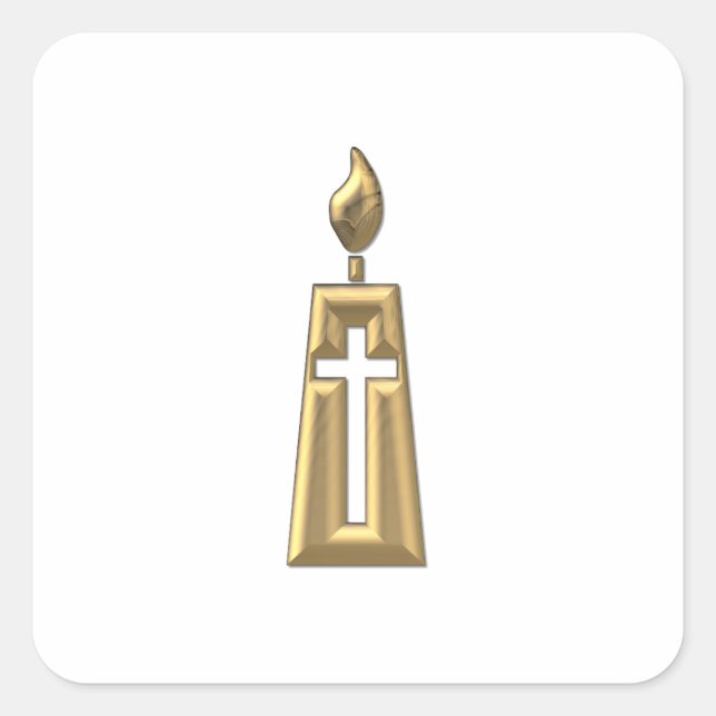 Pegatina Cuadrada Vela "tridimensional" de oro (Anverso)