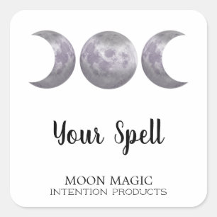 Pegatina Cuadrada Vela Trinity Moon Intención Spell
