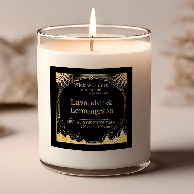 Pegatina Cuadrada Velas celestes de oro y negro (Subido por el creador)