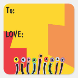 Pegatina Cuadrada Velas de baile brillantes de Hanukkah