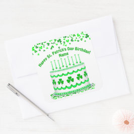 Pegatina Cuadrada Velas personalizadas para pastel de cumpleaños del
