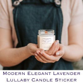 Pegatina Cuadrada Velela elegante moderna de lavanda para vela