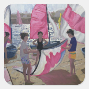 Pegatina Cuadrada Velero Royan Francia 1992