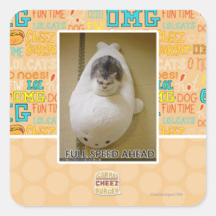 Pegatina Cuadrada Velocidad completa por delante