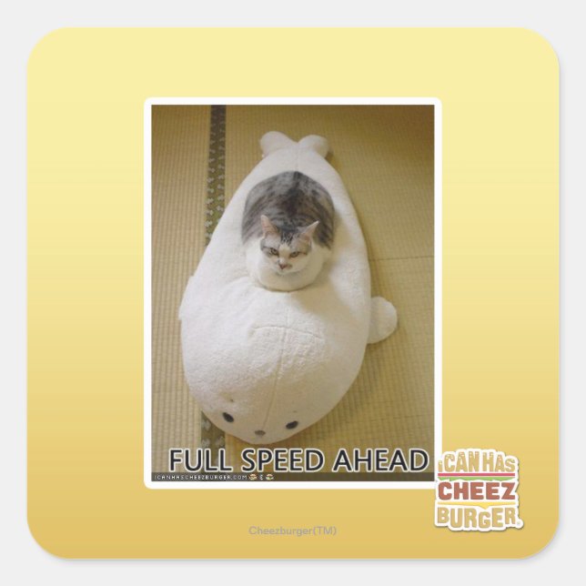 Pegatina Cuadrada Velocidad completa por delante (Anverso)