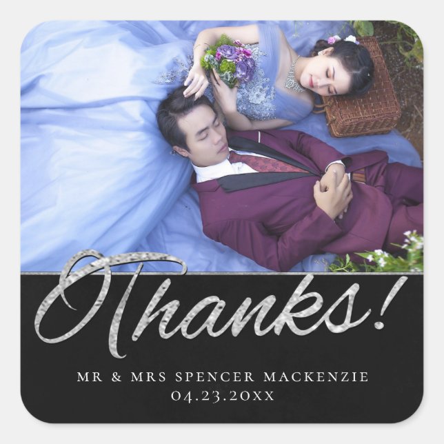 Pegatina Cuadrada Velvet Onyx Grunge | Foto de Vampy Jet Black (Anverso)