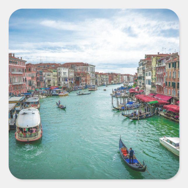 Pegatina Cuadrada Venecia, Italia (Anverso)