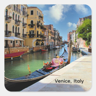 Pegatina Cuadrada Venecia, Italia, fotografía escénica,