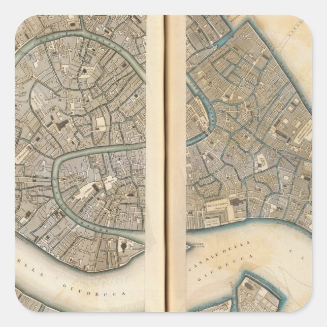 Pegatina Cuadrada Venecia Venedig (Anverso)