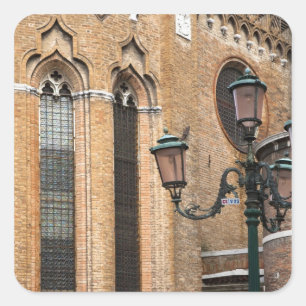 Pegatina Cuadrada Venecia, Veneto, Italia - Un poste de luz está en 