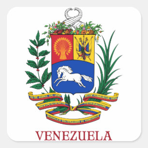 Pegatina Cuadrada VENEZUELA - emblema/escudo de