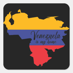 Pegatina Cuadrada Venezuela es mi mapa de bandera