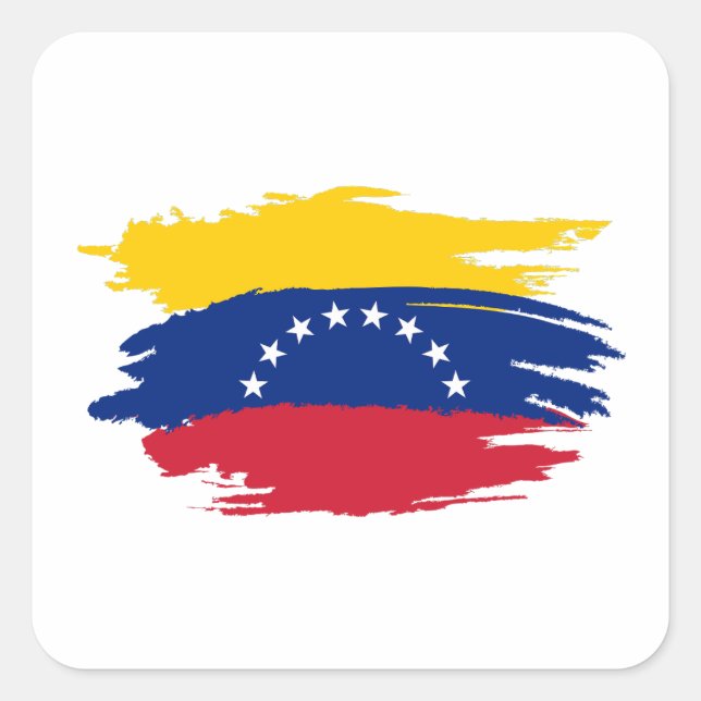 Pegatina Cuadrada Venezuela Flag (Anverso)