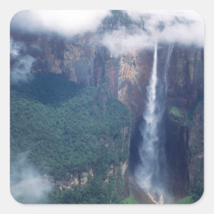 Pegatina Cuadrada Venezuela, Salto Ángel, Parque Nacional Canaima