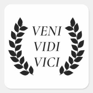 Pegatina Cuadrada Veni Vidi Vici