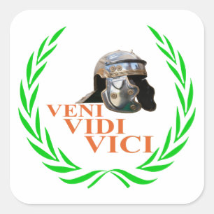 Pegatina Cuadrada Veni Vidi Vici