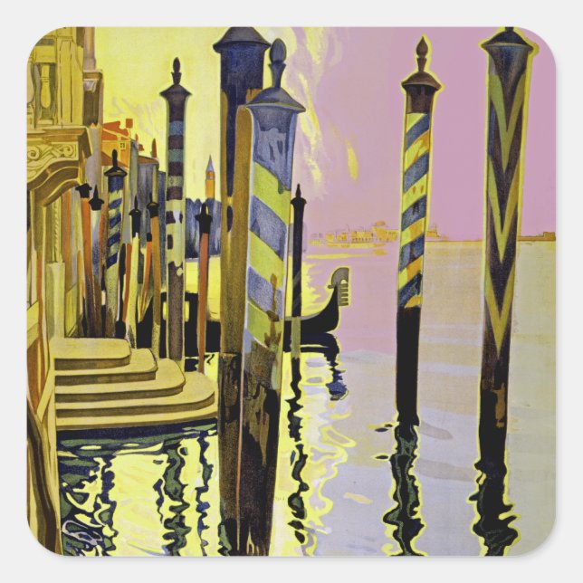 Pegatina Cuadrada Venise et le Lido (Anverso)