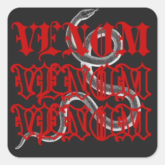 Pegatina Cuadrada Venom es el arma de la serpiente