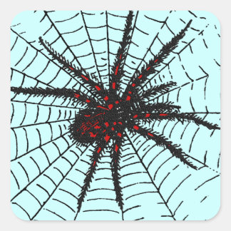 Pegatina Cuadrada Venomous Black Spider Scary Inspire Art