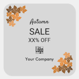 Pegatina Cuadrada Venta de Otoño en Material de Marketing