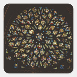 Pegatina Cuadrada Ventana color de rosa sobre la puerta del oeste,